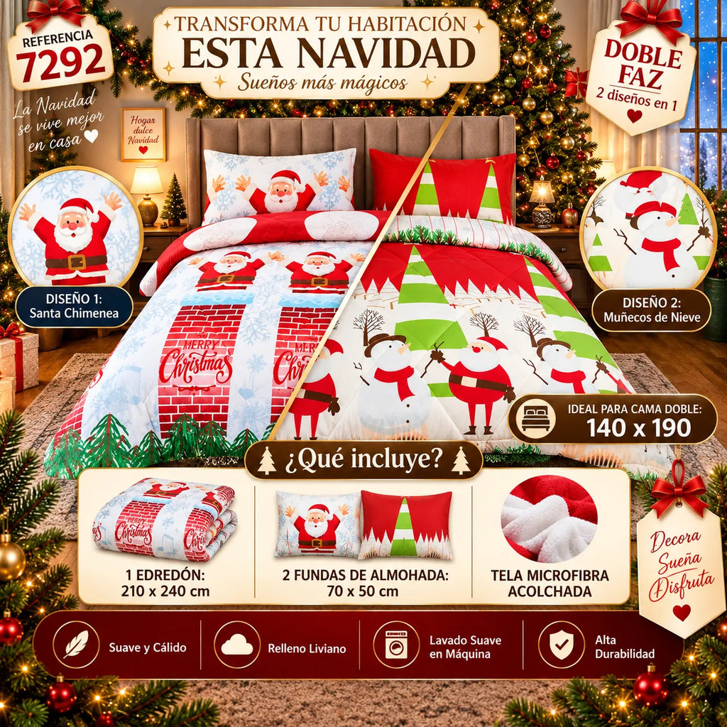 EDREDÓN DOBLE FAZ NAVIDAD
