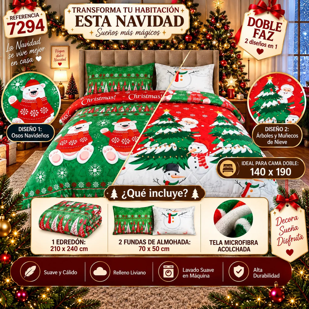 EDREDÓN DOBLE FAZ NAVIDAD