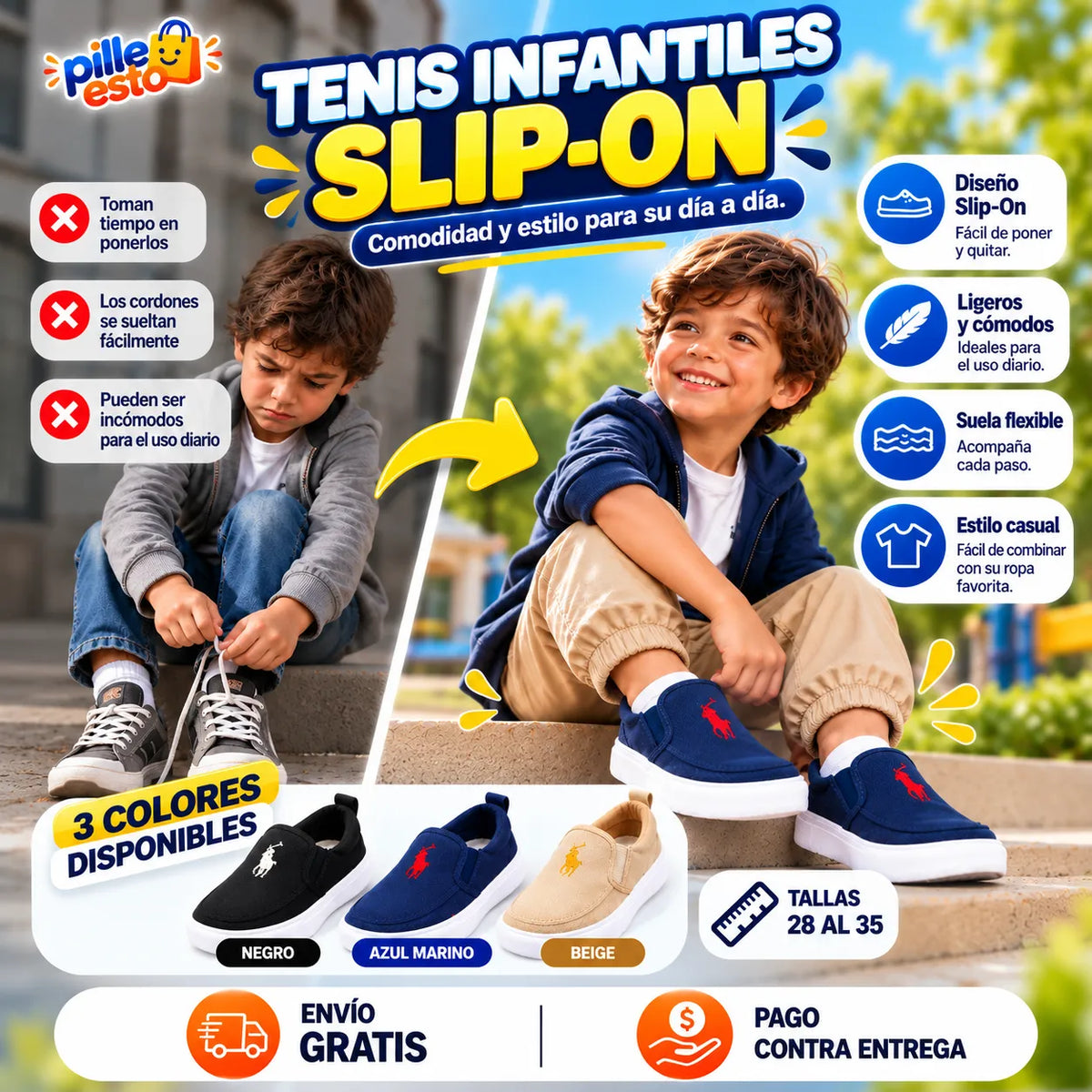 Tenis Infantil Slip-On
